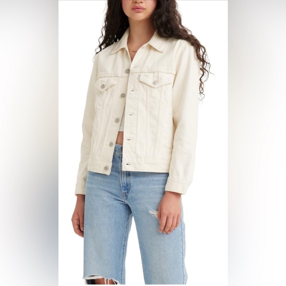 Levi’s Womens Cream Ex Boyfriend Trucker Jacket NWT XL